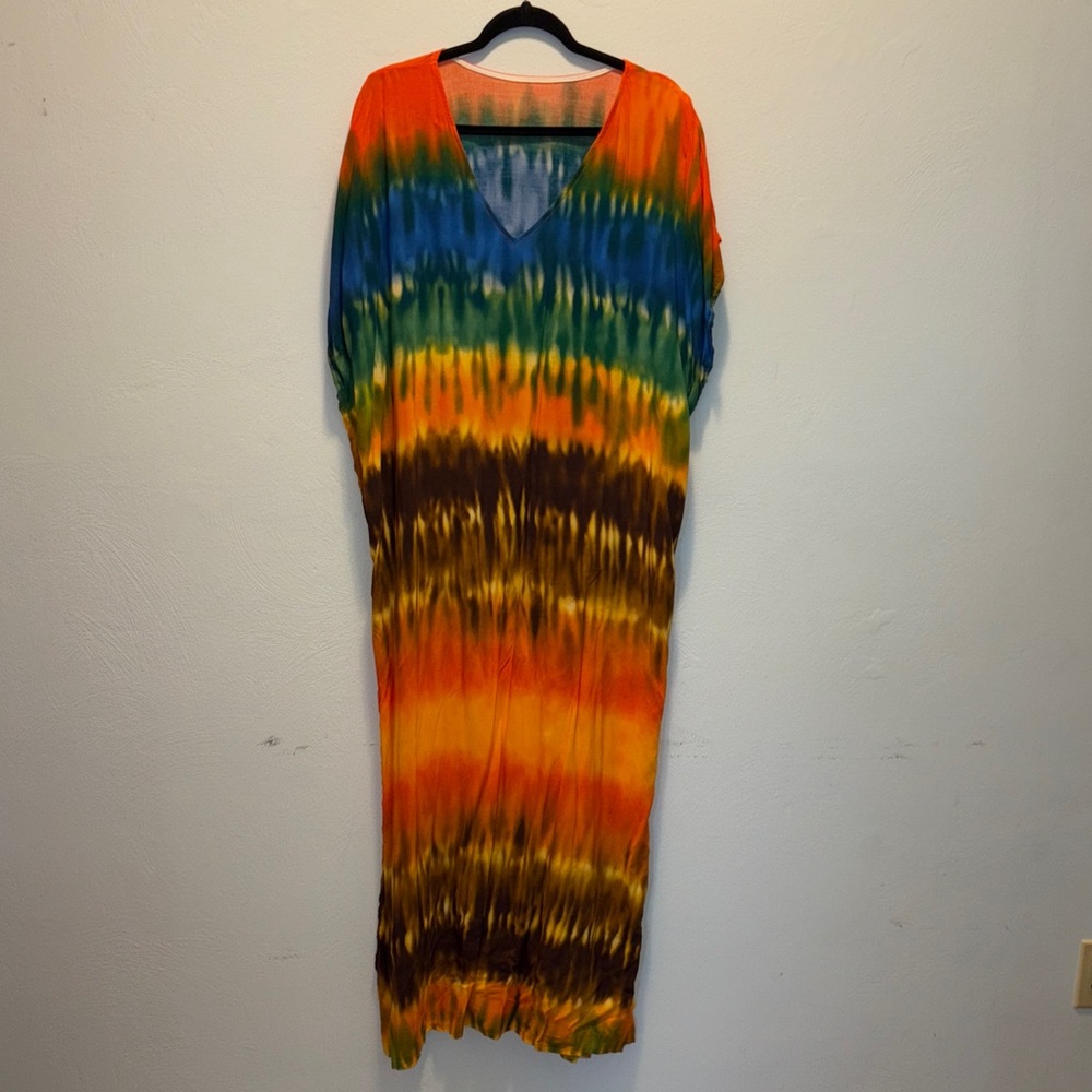 Colorful Tie-Dye Maxi Dress OS